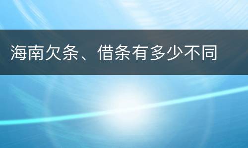 海南欠条、借条有多少不同