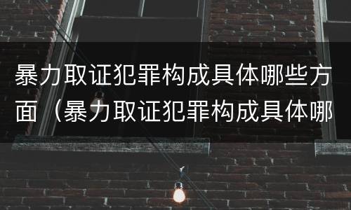 暴力取证犯罪构成具体哪些方面（暴力取证犯罪构成具体哪些方面内容）