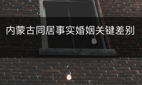 内蒙古同居事实婚姻关键差别