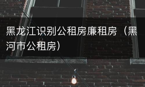 黑龙江识别公租房廉租房（黑河市公租房）