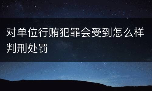 对单位行贿犯罪会受到怎么样判刑处罚