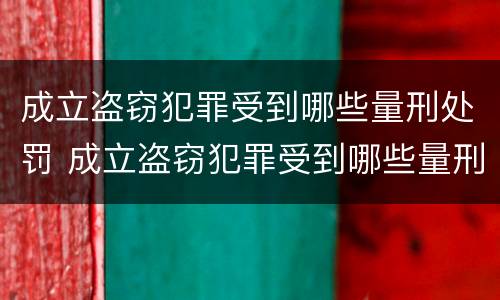 成立盗窃犯罪受到哪些量刑处罚 成立盗窃犯罪受到哪些量刑处罚决定