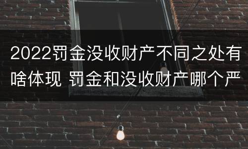 2022罚金没收财产不同之处有啥体现 罚金和没收财产哪个严重