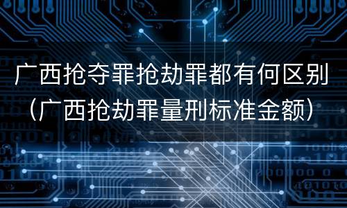 广西抢夺罪抢劫罪都有何区别（广西抢劫罪量刑标准金额）