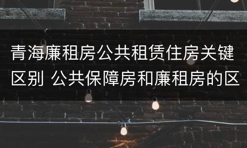 青海廉租房公共租赁住房关键区别 公共保障房和廉租房的区别
