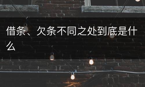 借条、欠条不同之处到底是什么
