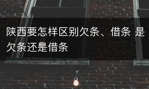 陕西要怎样区别欠条、借条 是欠条还是借条