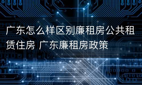 广东怎么样区别廉租房公共租赁住房 广东廉租房政策