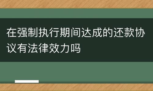 在强制执行期间达成的还款协议有法律效力吗　