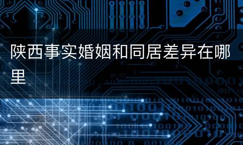 陕西事实婚姻和同居差异在哪里