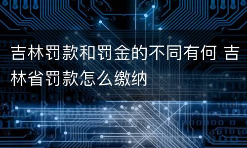 吉林罚款和罚金的不同有何 吉林省罚款怎么缴纳