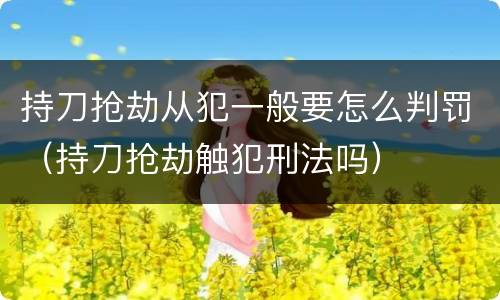 持刀抢劫从犯一般要怎么判罚（持刀抢劫触犯刑法吗）
