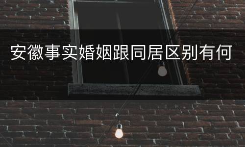 安徽事实婚姻跟同居区别有何