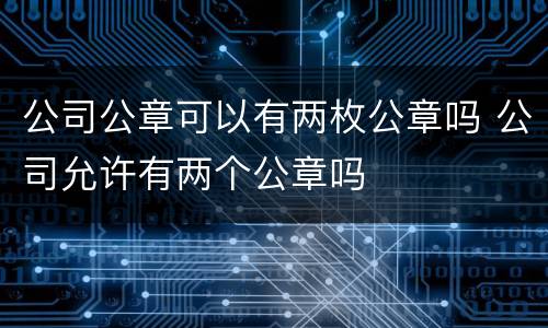 公司公章可以有两枚公章吗 公司允许有两个公章吗