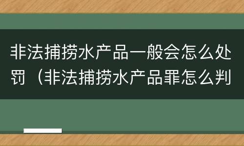 非法捕捞水产品一般会怎么处罚（非法捕捞水产品罪怎么判）