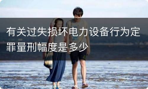 有关过失损坏电力设备行为定罪量刑幅度是多少