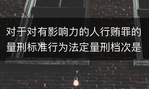 对于对有影响力的人行贿罪的量刑标准行为法定量刑档次是多少
