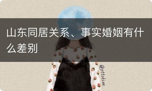 山东同居关系、事实婚姻有什么差别