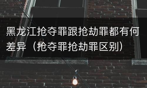 黑龙江抢夺罪跟抢劫罪都有何差异（抢夺罪抢劫罪区别）
