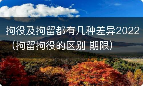 拘役及拘留都有几种差异2022（拘留拘役的区别 期限）