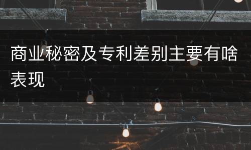商业秘密及专利差别主要有啥表现
