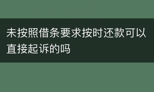 未按照借条要求按时还款可以直接起诉的吗