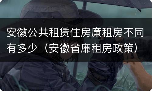 安徽公共租赁住房廉租房不同有多少（安徽省廉租房政策）