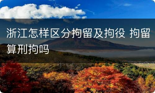浙江怎样区分拘留及拘役 拘留算刑拘吗