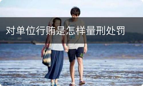 对单位行贿是怎样量刑处罚