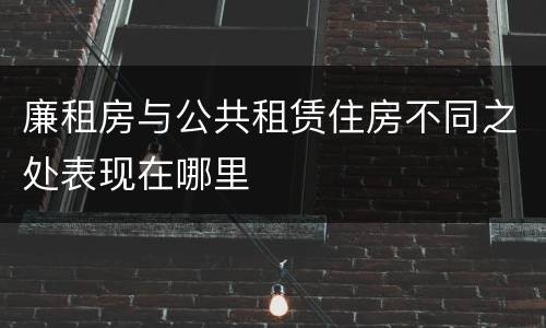 廉租房与公共租赁住房不同之处表现在哪里