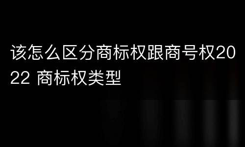 该怎么区分商标权跟商号权2022 商标权类型