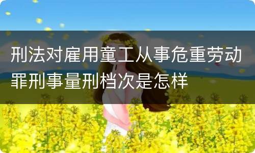 刑法对雇用童工从事危重劳动罪刑事量刑档次是怎样