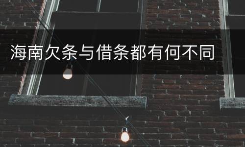 海南欠条与借条都有何不同