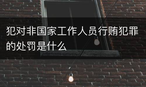 犯对非国家工作人员行贿犯罪的处罚是什么