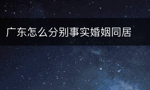 广东怎么分别事实婚姻同居