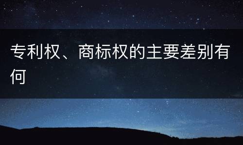 专利权、商标权的主要差别有何