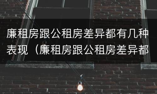 廉租房跟公租房差异都有几种表现（廉租房跟公租房差异都有几种表现形式）
