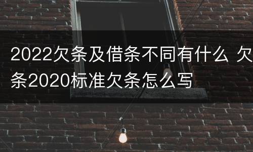 2022欠条及借条不同有什么 欠条2020标准欠条怎么写