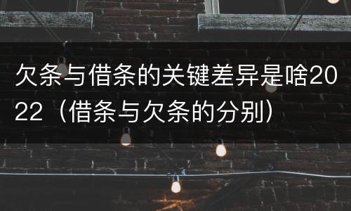 欠条与借条的关键差异是啥2022（借条与欠条的分别）