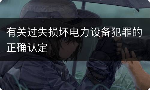 有关过失损坏电力设备犯罪的正确认定