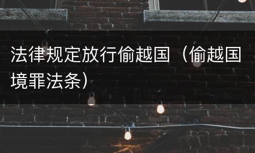 法律规定放行偷越国（偷越国境罪法条）