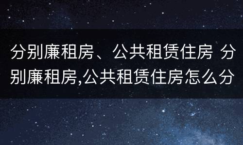 分别廉租房、公共租赁住房 分别廉租房,公共租赁住房怎么分配