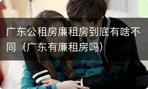 广东公租房廉租房到底有啥不同（广东有廉租房吗）