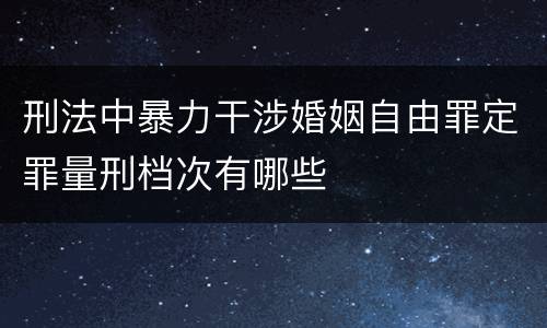 刑法中暴力干涉婚姻自由罪定罪量刑档次有哪些