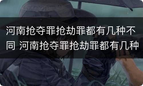 河南抢夺罪抢劫罪都有几种不同 河南抢夺罪抢劫罪都有几种不同罪名