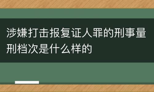 涉嫌打击报复证人罪的刑事量刑档次是什么样的
