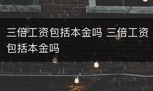 三倍工资包括本金吗 三倍工资包括本金吗