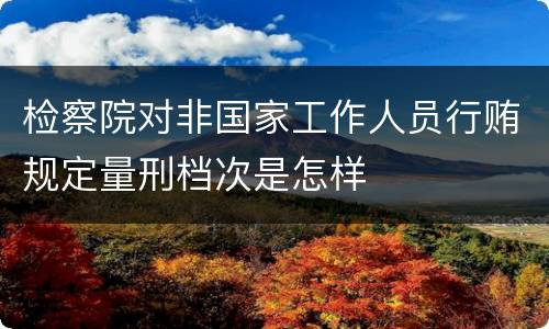 检察院对非国家工作人员行贿规定量刑档次是怎样