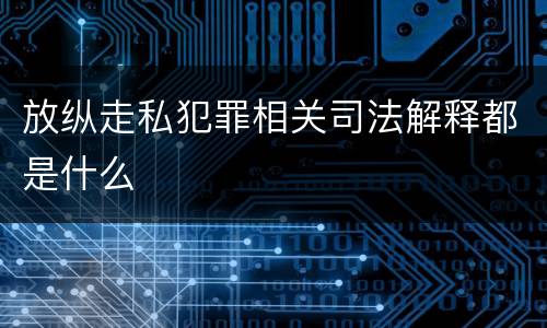 放纵走私犯罪相关司法解释都是什么
