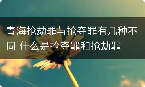 青海抢劫罪与抢夺罪有几种不同 什么是抢夺罪和抢劫罪